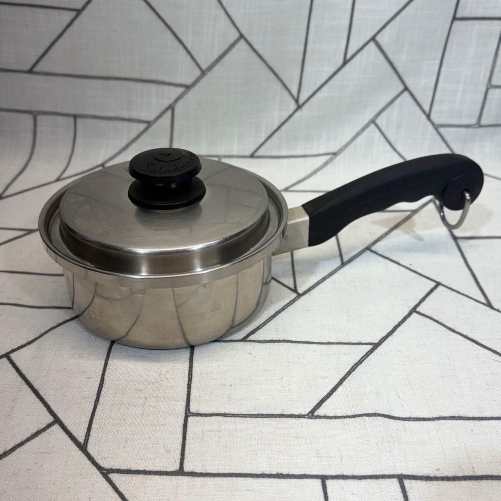 Saladmaster Saucepan 1 Qt Silver 18-8 Tri-Clad Stainless Steel Vapo-Lid 104S